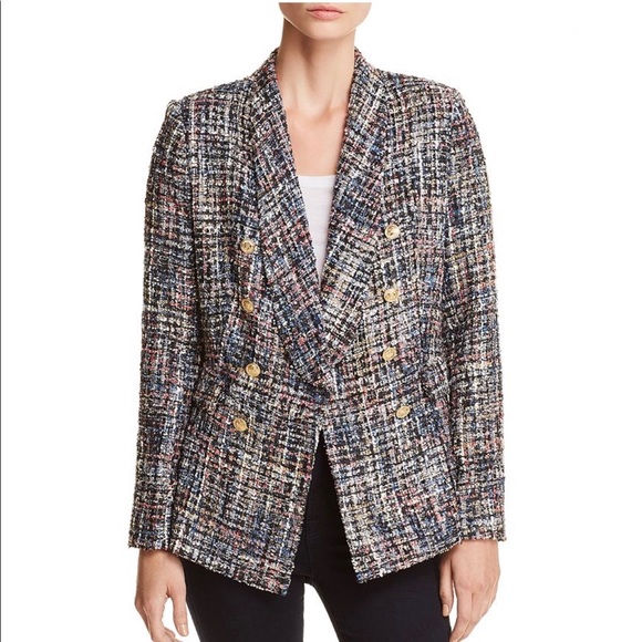 Aqua Multicolor Tweed Blazer M - Picture 1 of 4